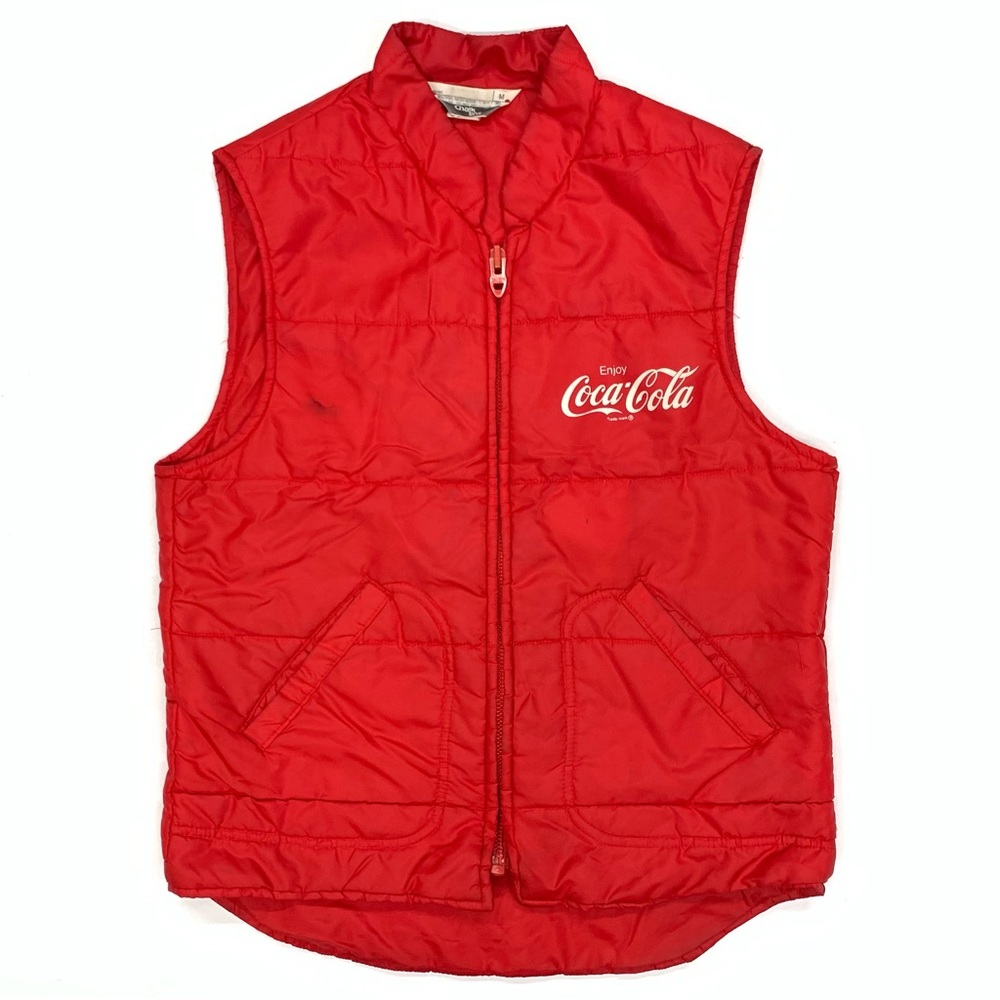VTG 80s 90s Chalk Line Coca Cola Red Puffer Vest